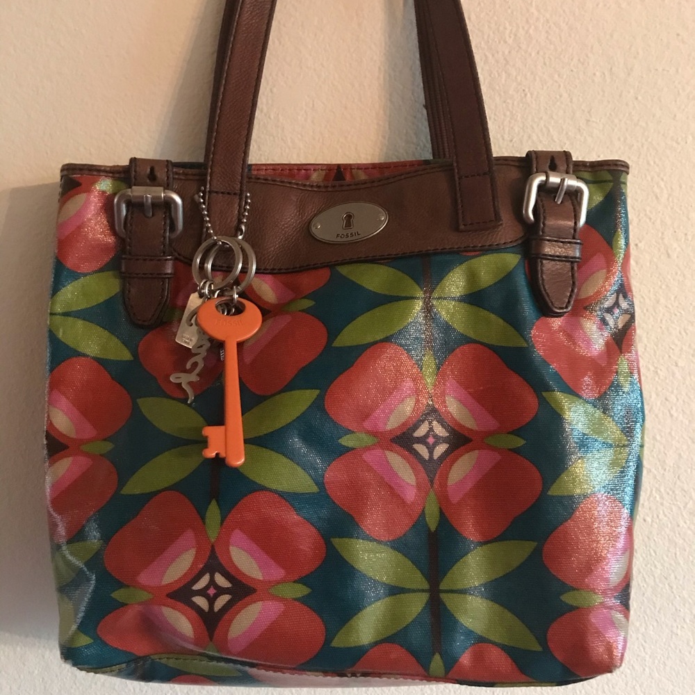 Fossil Oil Cloth Shoulder Purse & Matching Wallet